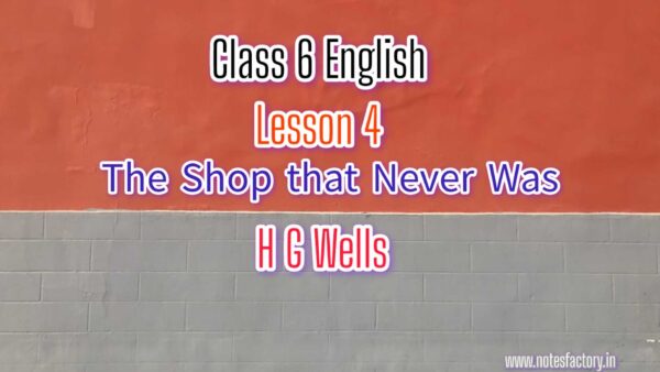 The Shop That Never Was – HG Wells | Class 6 English Solutions