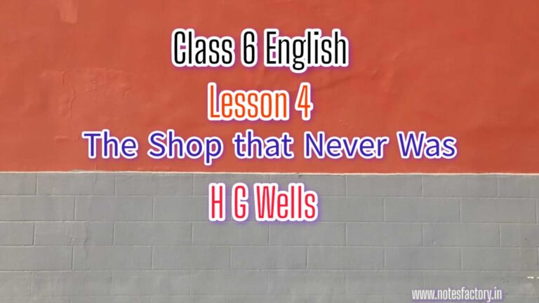 Read more about the article The Shop That Never Was – HG Wells | Class 6 English Solutions
