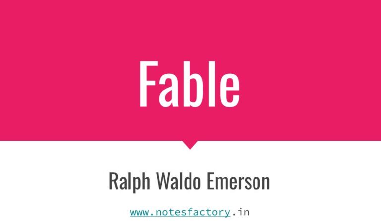 Read more about the article Fable – Ralph Waldo Emerson | WBBSE Class 10 English Solutions